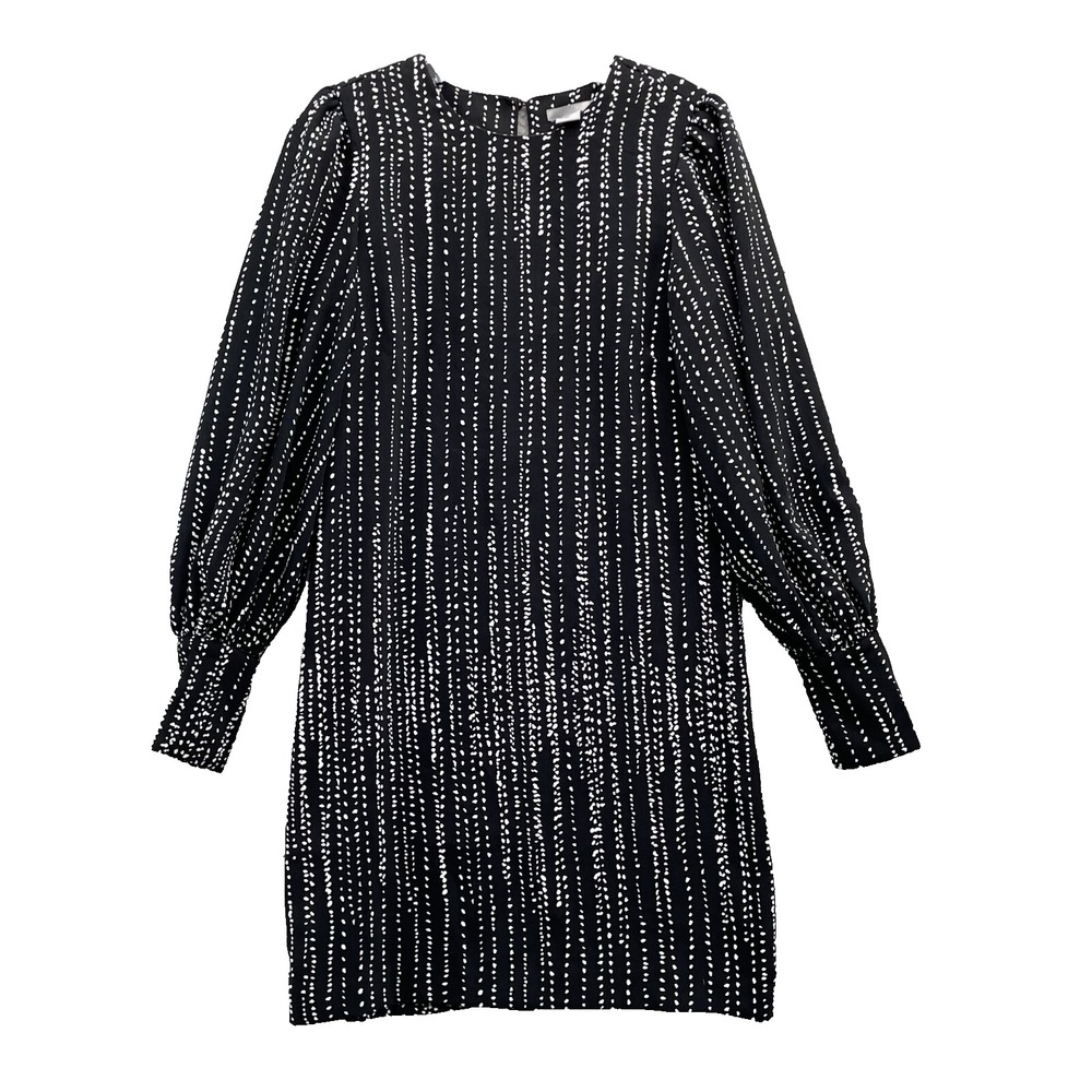 H&M Mini Shift Dress Women's 2 Straight Black Corpcore Festive Cocktail Formal